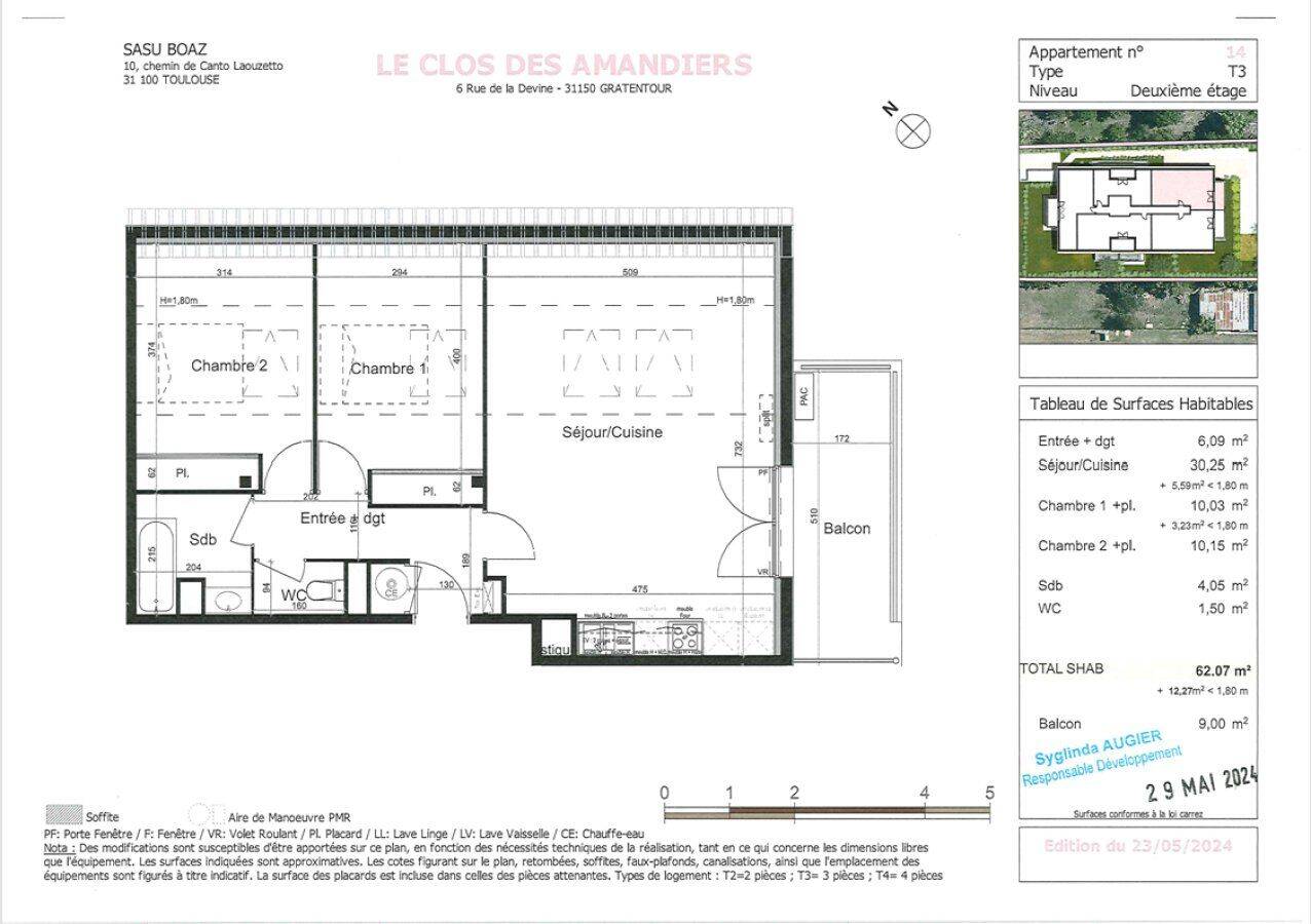 Appartement 3 pièces 64 m² · à Gratentour · 64 m² · 736 €/mois