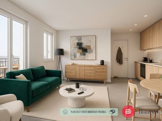 Appartement à vendre - neuf 353 000 € 3 pièces 2 chambres 64 m² 2ème étage La Prevote Thiais 94320