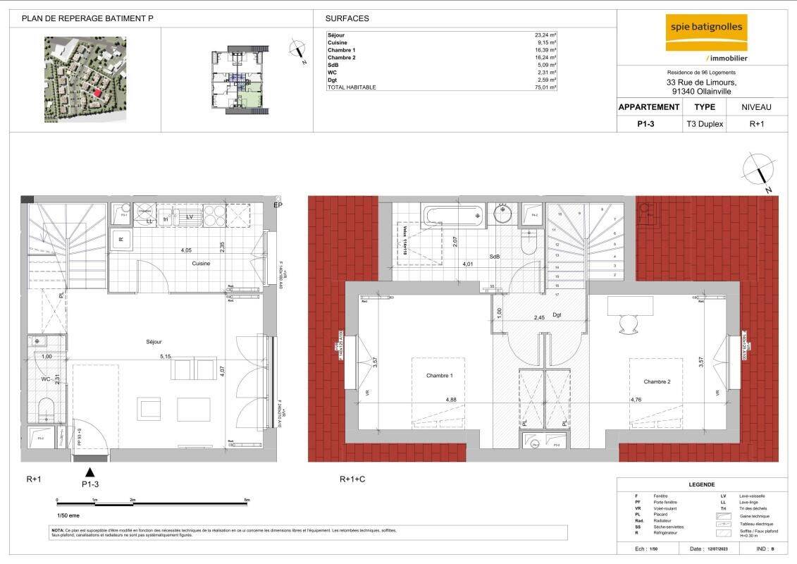Appartement 3 pièces 75 m² · à Ollainville · 75 m² · 1 103 €