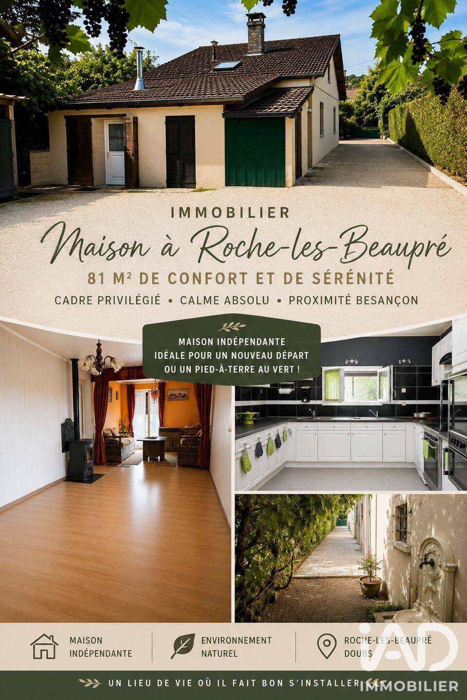 Maison 3 pièces 81 m² · à Roche-lez-Beaupré · 81 m² · 254 000 €