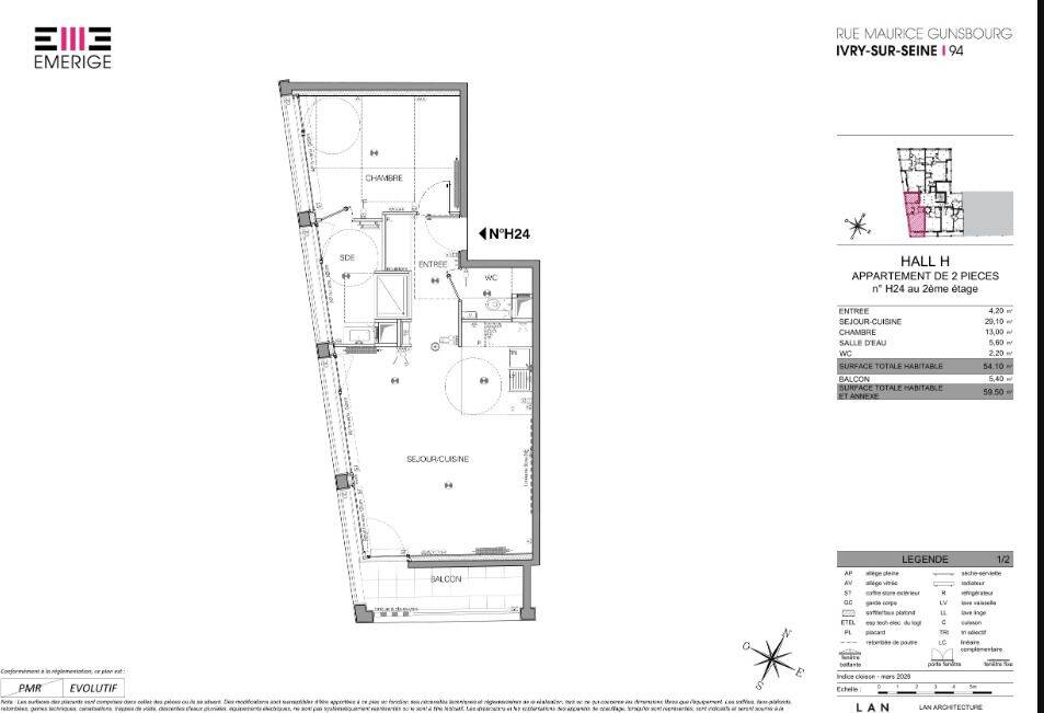 Appartement 2 pièces 54 m² · à Ivry-sur-Seine · 54 m² · 1 136 €/mois