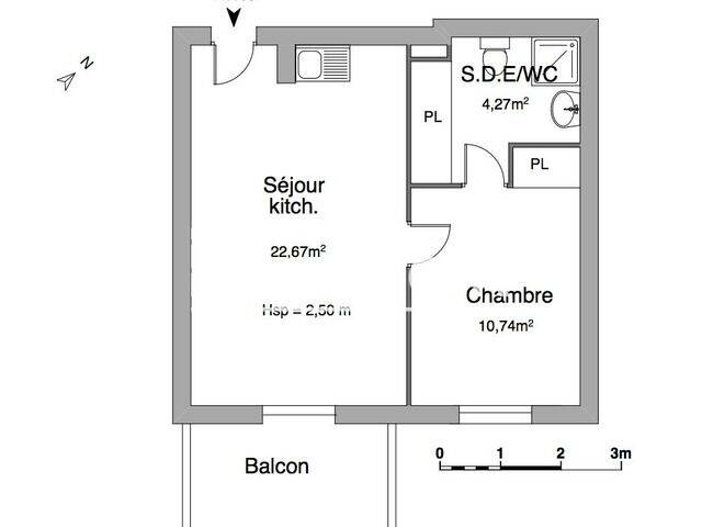 Appartement 2 pièces 38 m² · à Narbonne · 37,5 m² · 555 €