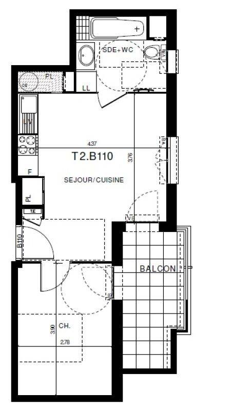 Appartement 2 pièces 36 m² · à Clermont-Ferrand · 36,2 m² · 556 €/mois