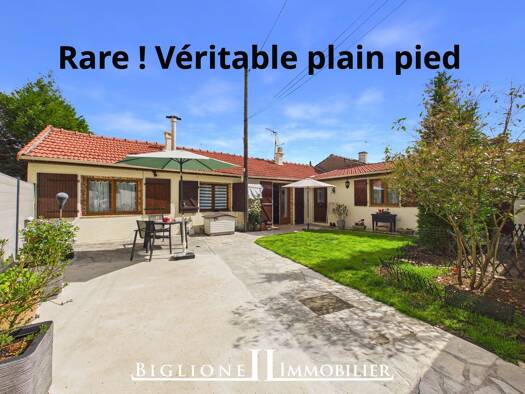 Maison de plain-pied à vendre 279 000 € 4 pièces 2 chambres 93,71 m² 213 m² de terrain Les Fleurs Montfermeil 93370