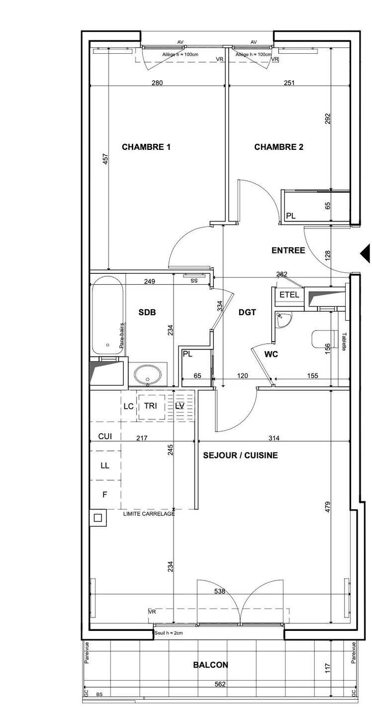 Appartement 3 pièces 70 m² · à L'Haÿ-les-Roses · 70 m² · 381 700 €