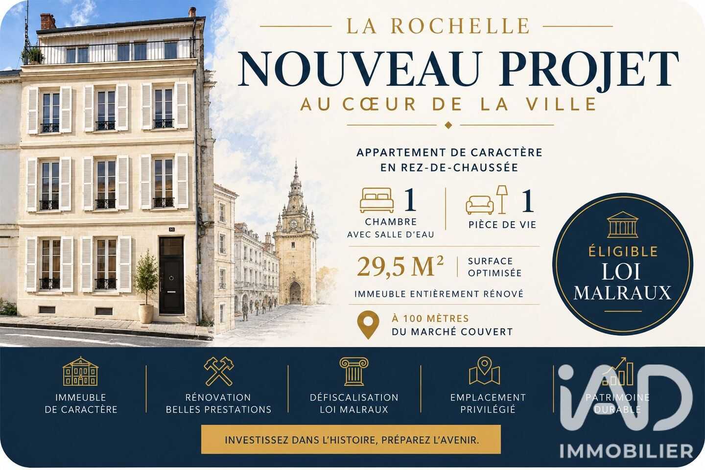 Appartement 2 pièces 30 m² · à La Rochelle · 29,5 m² · 229 900 €