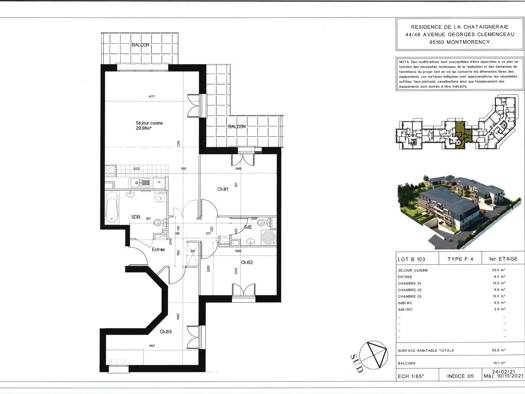Appartement à vendre - neuf 489 000 € 4 pièces 3 chambres 85 m² dès le 31/12/2026 Centre Montmorency Centre Montmorency 95160