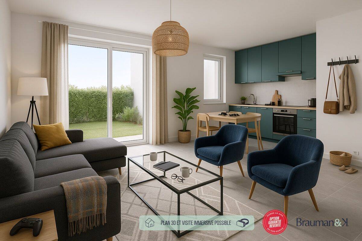 Appartement 2 pièces 45 m² · à Mettray · 45 m² · 185 000 €