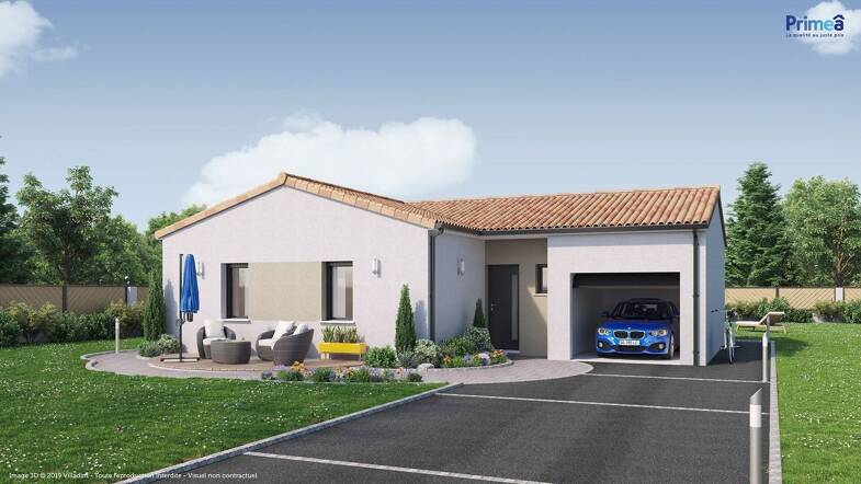 Maison de plain-pied à vendre 215 307 € 3 pièces 2 chambres 74 m² 1 295 m² de terrain Budos 33720