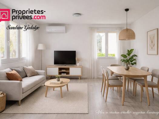 Maison de plain-pied à vendre 225 000 € 4 pièces 3 chambres 62 m² 472 m² de terrain Notre Dame du Thil-Saint Lucien Beauvais 60000