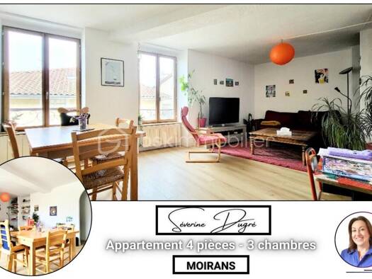 Appartement à vendre 120 000 € 4 pièces 3 chambres 78,4 m² Étage 2/3 Bourg Sud Manguely Moirans 38430