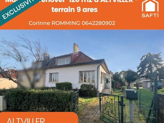 Maison à vendre 115 000 € 6 pièces 3 chambres 120 m² 941 m² de terrain Altviller 57730