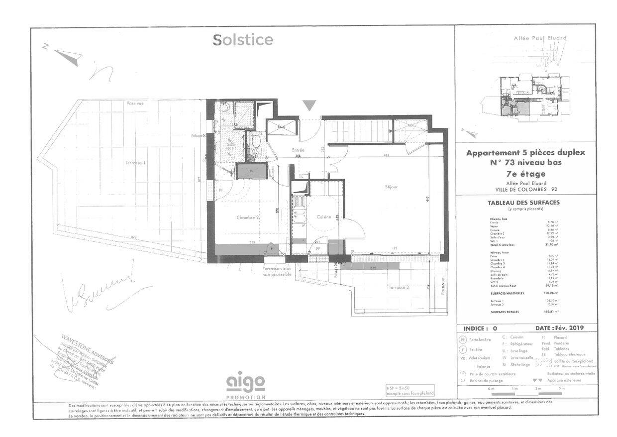 Appartement 5 pièces 107 m² · à Colombes · 107,2 m² · 1 860 €