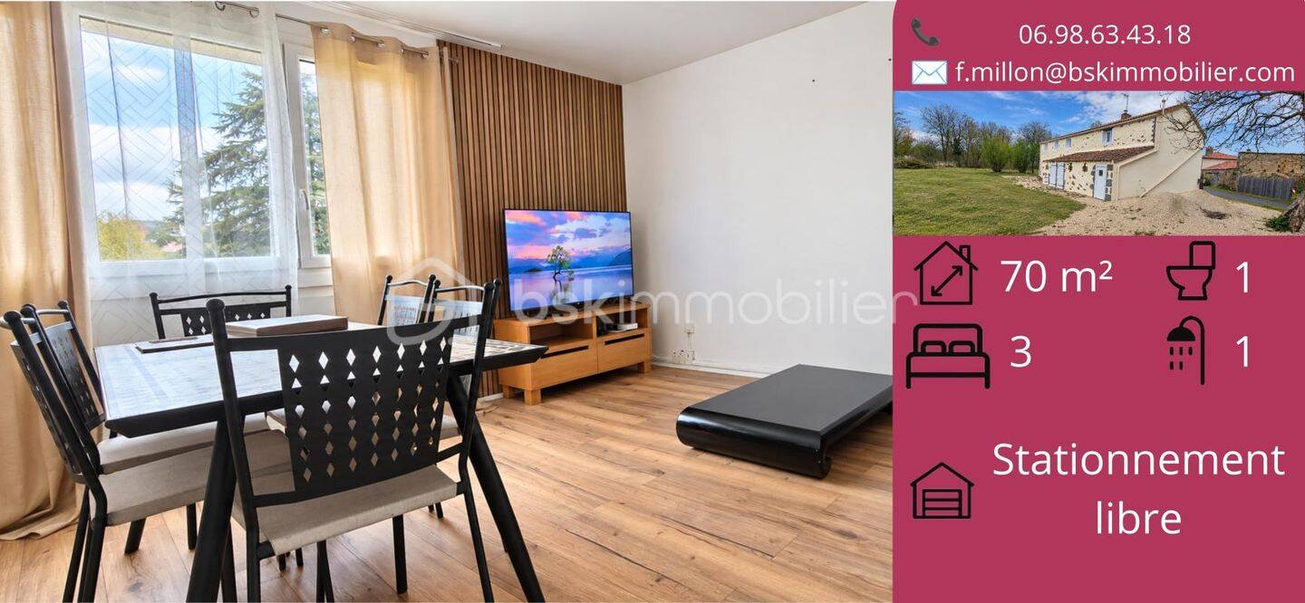 Appartement 4 pièces 71 m² · à Cholet · 70,9 m² · 133 000 €