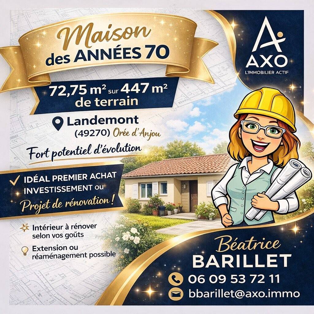 Maison 4 pièces 72 m² · à Orée d'Anjou · 72 m² · 187 000 €