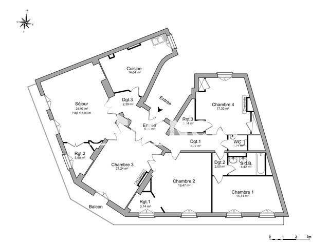 Appartement 5 pièces 143 m² · à Nancy · 143,4 m² · 1 200 €