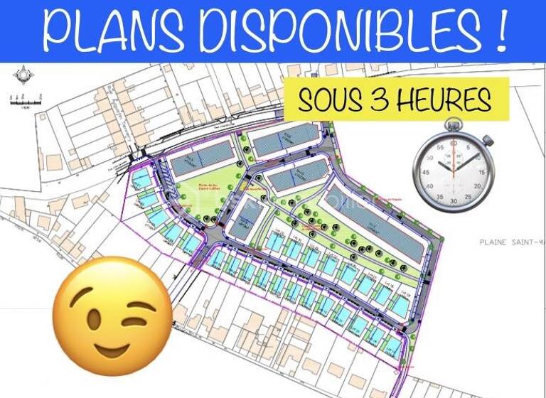 Terrain constructible viabilisé à vendre 68 000 € 380 m² de terrain Fréthun 62185