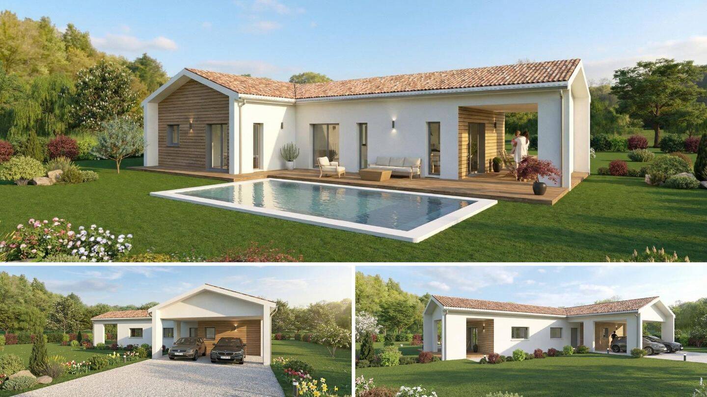 Maison contemporaine de 131 m² sur un terrain avec vue à Gindou