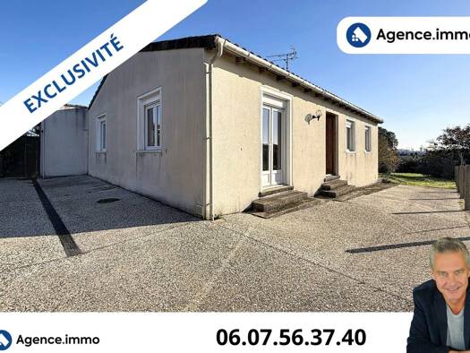 Maison de plain-pied à vendre 149 900 € 6 pièces 4 chambres 119 m² 1 001 m² de terrain Crouin Cognac 16100