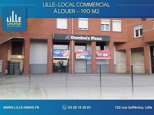 Local commercial à louer 5 200 € 190 m² de surface de vente Hôtel de Ville-Pont de Bois Villeneuve-d'Ascq 59650