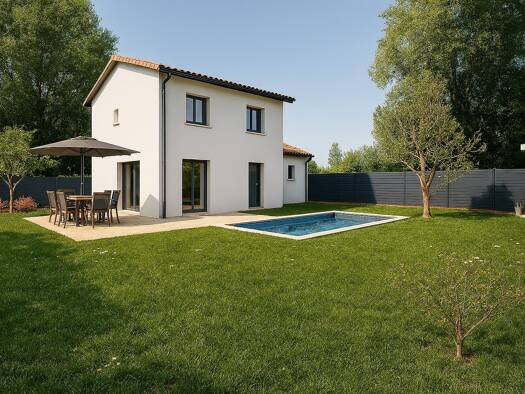 Terrain avec maison neuve à vendre 334 361 € 5 pièces 4 chambres 106,8 m² 1 956 m² de terrain Villeneuve-de-Marc 38440