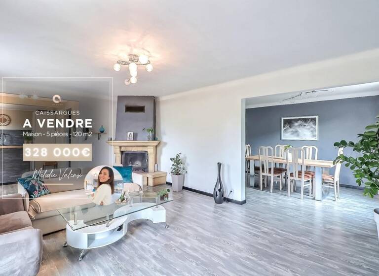 Villa à vendre 328 000 € 5 pièces 3<br/>chambres 120 m²<br/>superficie 750 m²<br/>terrain Caissargues 30132