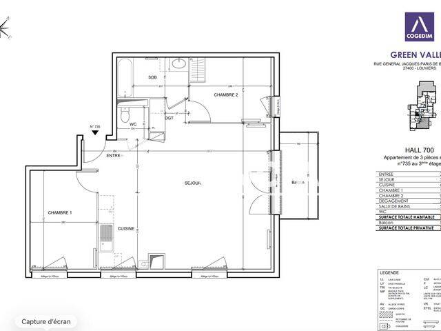 Appartement 3 pièces 72 m² · à Louviers · 72 m² · 828 €