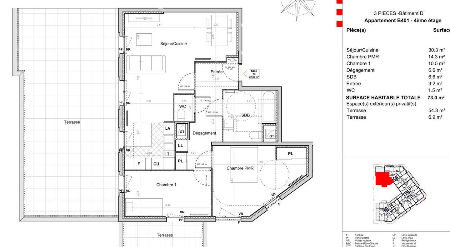Appartement 3 pièces 73 m² · à Sucy-en-Brie · 73 m² · 1 402 €/mois