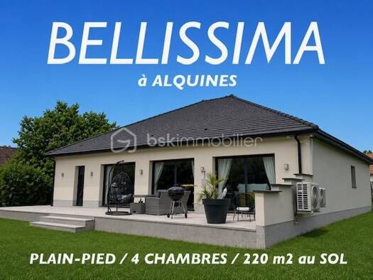 Maison de plain-pied à vendre 349 900 € 6 pièces 4 chambres 168 m² 792 m² de terrain Alquines 62850