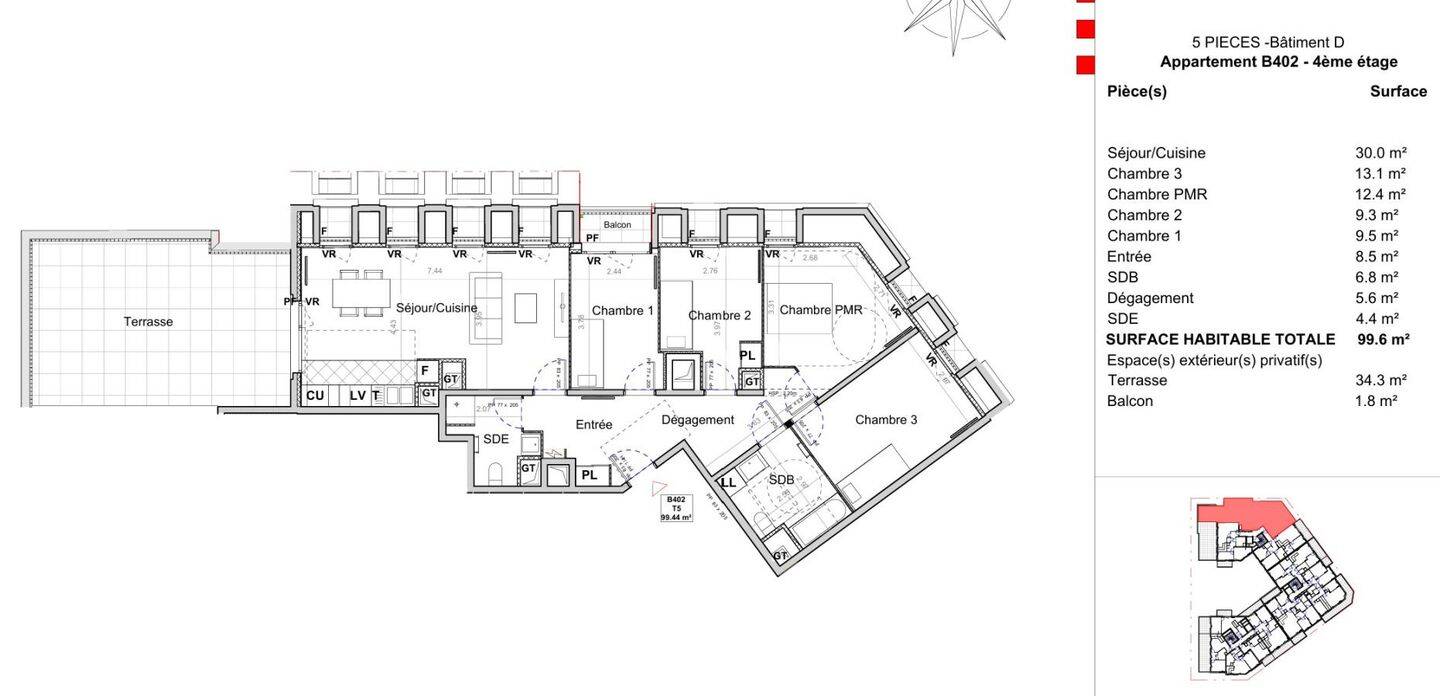 Appartement 5 pièces 99 m² · à Sucy-en-Brie · 99 m² · 1 803 €/mois