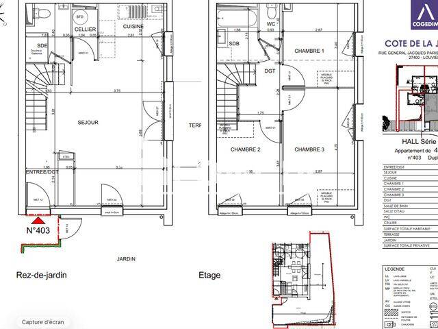 Appartement 4 pièces 84 m² · à Louviers · 83,8 m² · 960 €