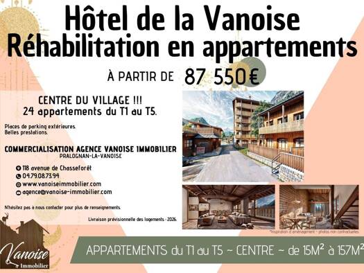 Duplex à vendre 286 340 € 2 pièces 1 chambre 40 m² Étage 1/2 Pralognan-la-Vanoise 73710