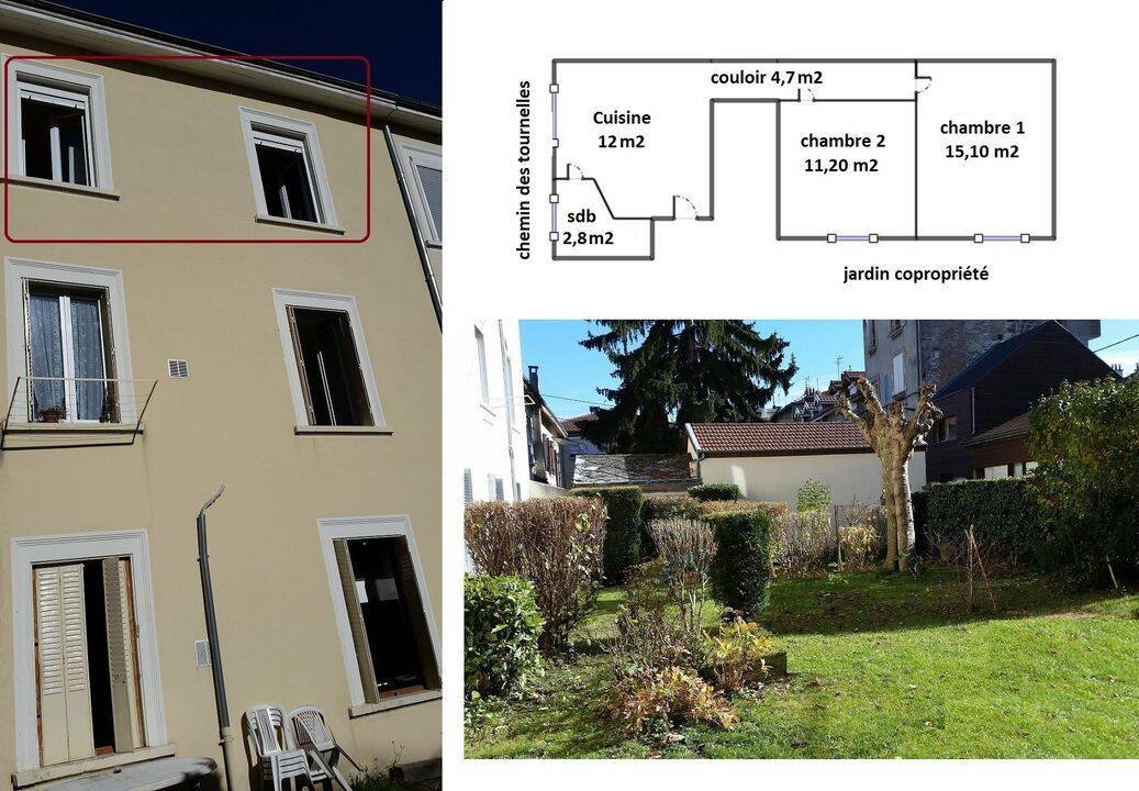Appartement 2 pièces 47 m² · à Grenoble · 47 m² · 620 €