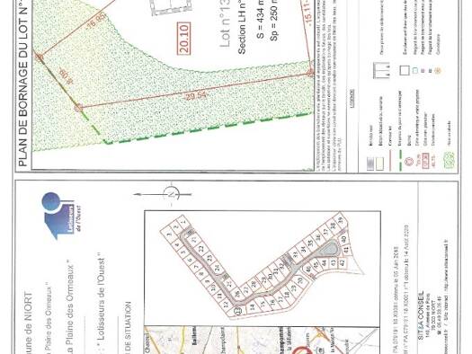 Terrain constructible viabilisé à vendre 62 930 € 434 m² de terrain Centre Ville Niort 79000