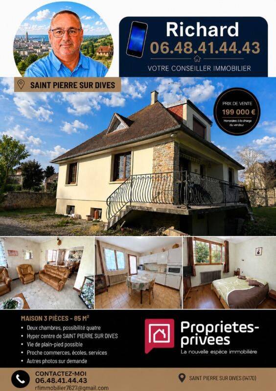 Maison 3 pièces 85 m² · à Saint-Pierre-en-Auge · 85 m² · 189 000 €
