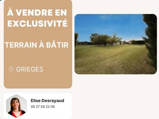 Terrain constructible viabilisé à vendre 62 000 € 663 m² de terrain Grièges 01290