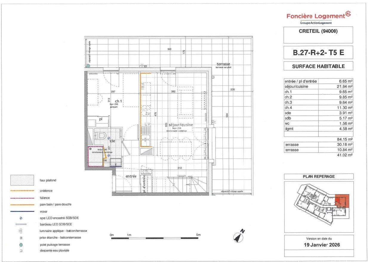 Appartement 5 pièces 84 m² · à Créteil · 84,2 m² · 1 654 €