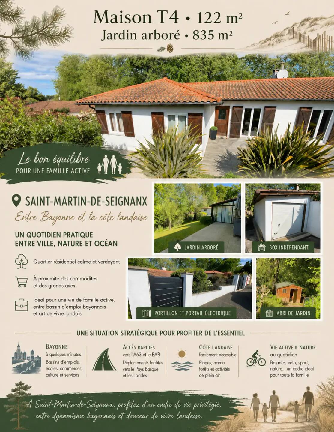 Maison 4 pièces 122 m² · à Saint-Martin-de-Seignanx · 122 m² · 455 500 €