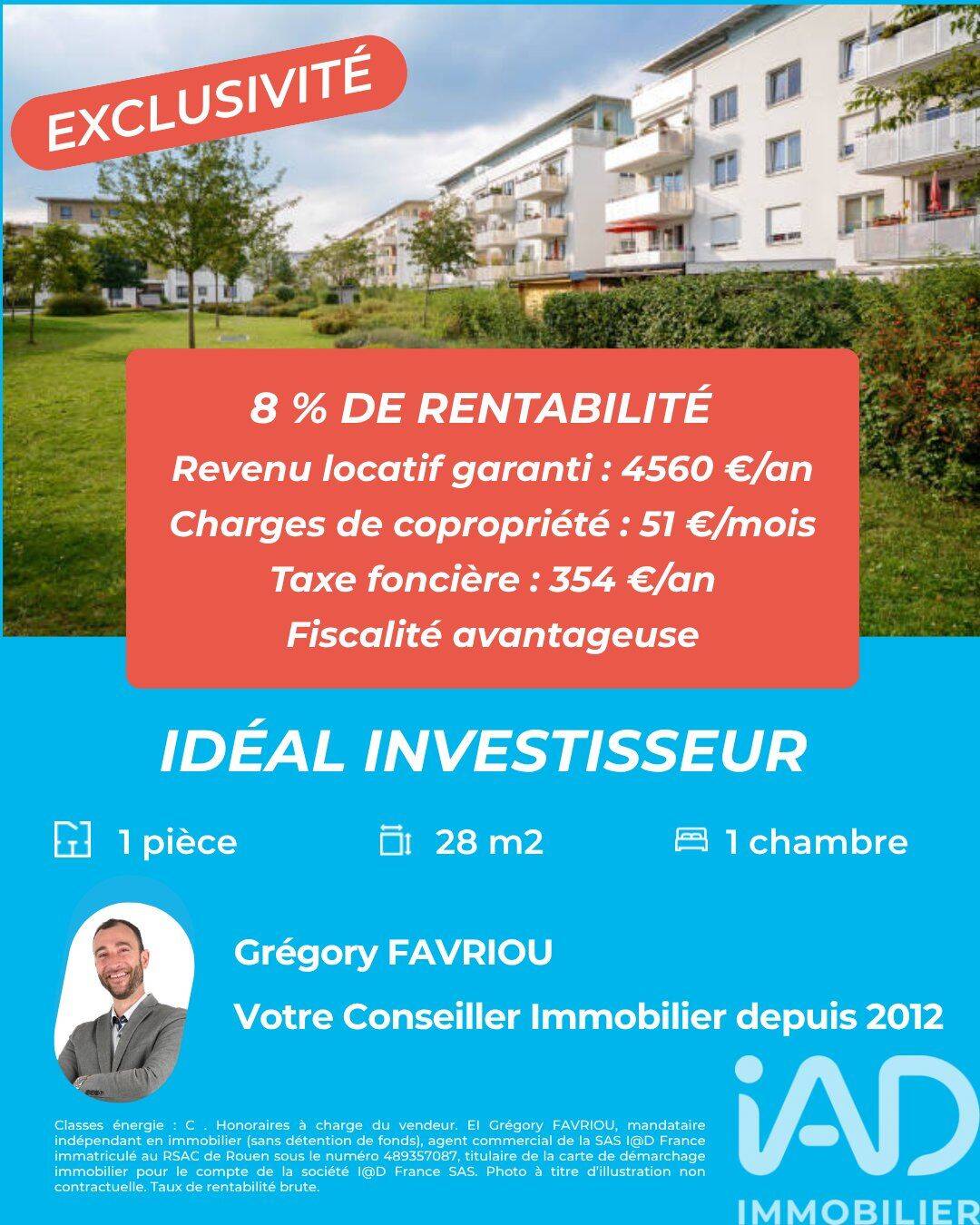 Appartement 1 pièce 28 m² · à Nantes · 28 m² · 49 900 €
