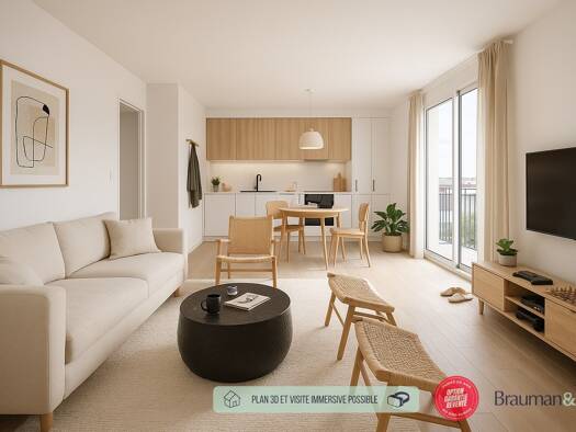 Appartement à vendre - neuf 209 900 € 2 pièces 1 chambre 38 m² 1er étage Nord-Centre Cesson 77240