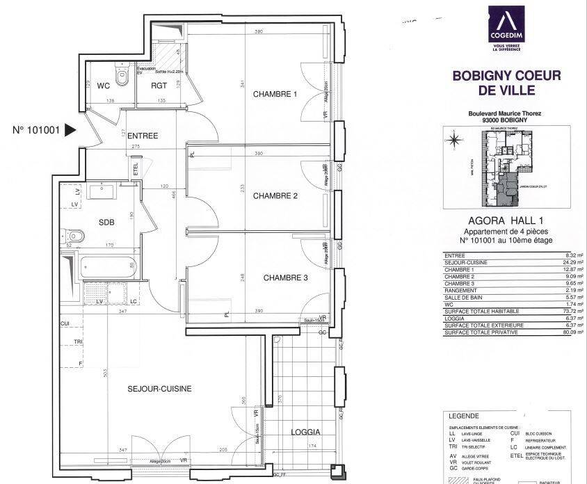 Appartement 4 pièces 72 m² · à Bobigny · 72 m² · 1 336 €/mois