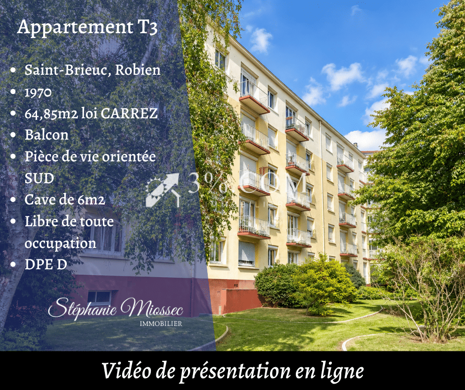 Appartement 3 pièces 65 m² · à Saint-Brieuc · 64,9 m² · 128 000 €