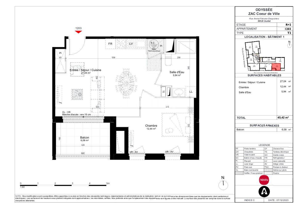 Appartement 2 pièces 45 m² · à Guidel · 45,4 m² · 597 €