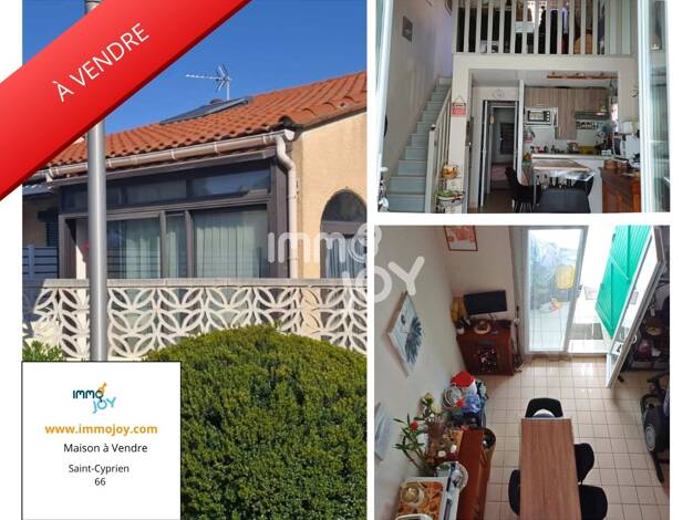 Maison à vendre 189 000 € 3 pièces 2 chambres 48,6 m² 60 m² de terrain Peripherie Saint-Cyprien 66750