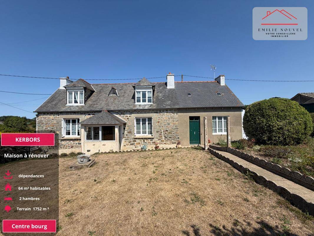 Maison 3 pièces 64 m² · à Kerbors · 63,6 m² · 102 000 €