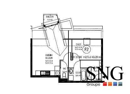 Appartement 2 pièces 40 m² · à Lisieux · 40,2 m² · 550 €/mois