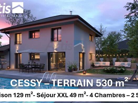 Terrain avec maison neuve à vendre 662 000 € 5 pièces 4 chambres 129 m² 530 m² de terrain Cessy 01170