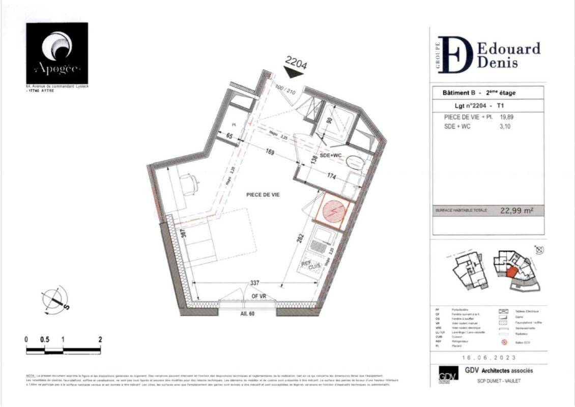 Appartement 1 pièce 23 m² · à Aytré · 23 m² · 540 €