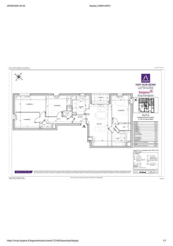 Appartement 5 pièces 94 m² · à Ivry-sur-Seine · 94 m² · 1 798 €/mois