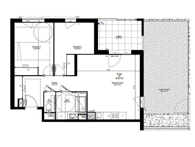 Appartement 3 pièces 62 m² · à Albertville · 61,9 m² · 850 €/mois